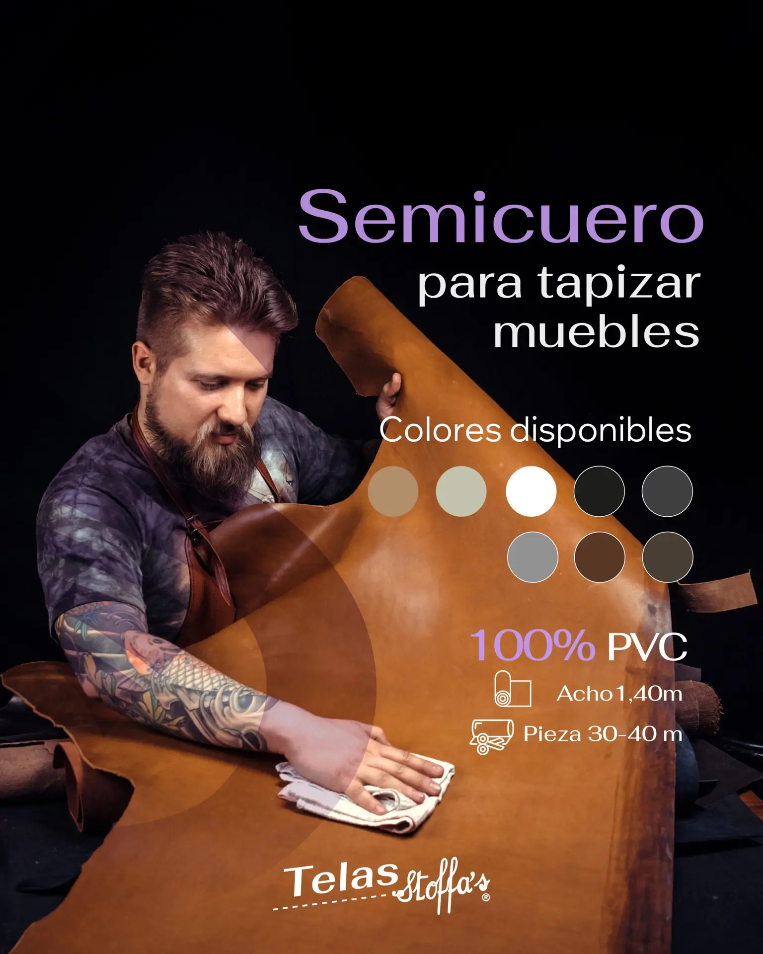 Semi cuero, ideal para tapizar muebles